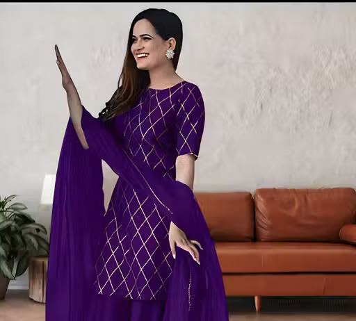 Printed Rayon Kurta Set for Women - Image 3