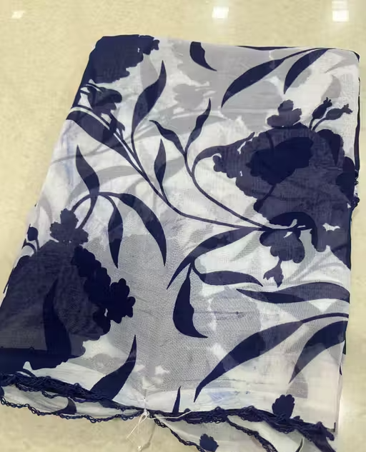 Georgette Printed Saree(With Lace)
