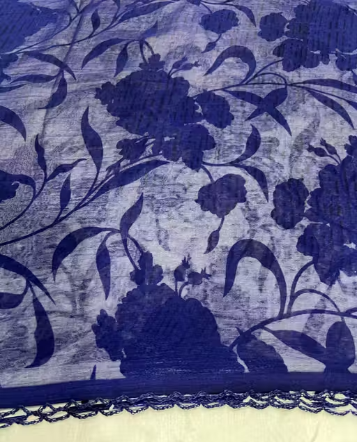 Georgette Printed Saree(With Lace) - Image 4