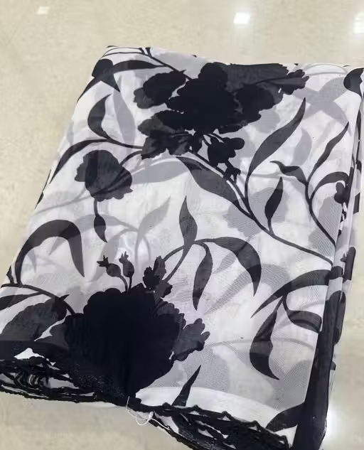 Georgette Printed Saree(With Lace)