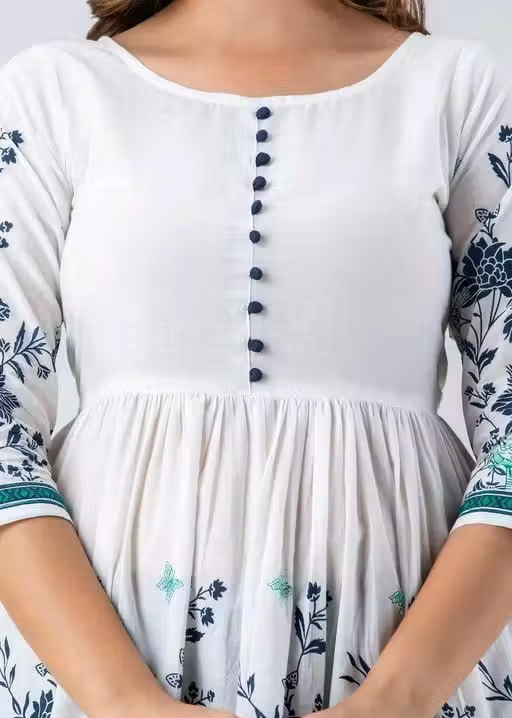Bright Floral Print Cotton Flared Top - Image 3