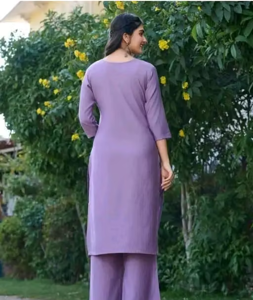 Rayon Kurta Palazzos for Women - Image 2
