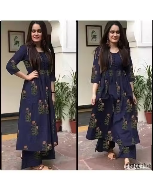 Cotton Kurta Palazzos for Women - Image 3