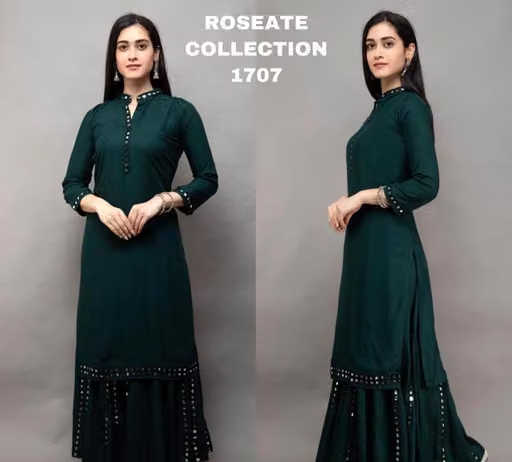 Rayon Kurta Palazzos Fit/ for Women - Image 3