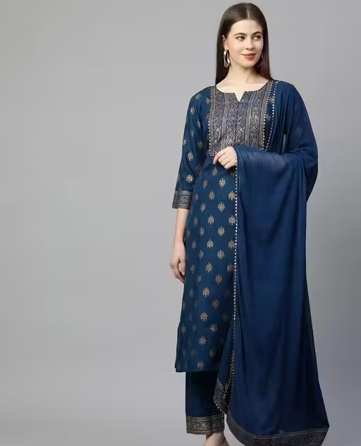 Printed Cotton Kurta Pants for Women - Image 3