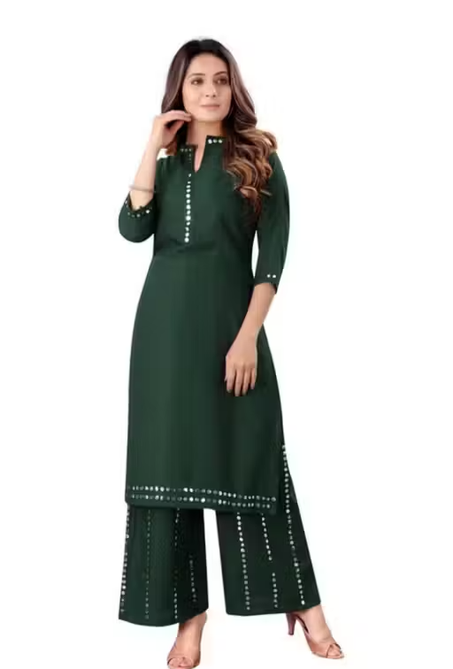 Rayon Kurta Palazzos Fit/ for Women - Image 4