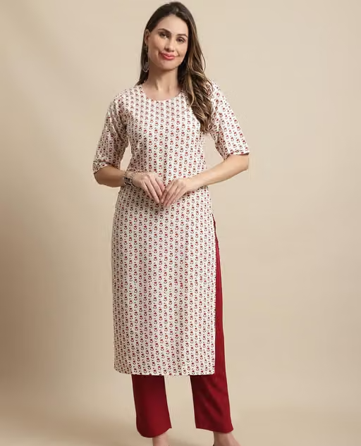 Crepe Kurta Pants for Women - Image 2