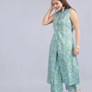 Printed Rayon Kurta Palazzos Fit/ for Women