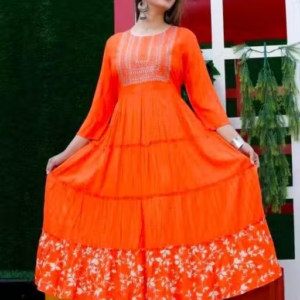 Women Anarkali Kurti with Embroidery n