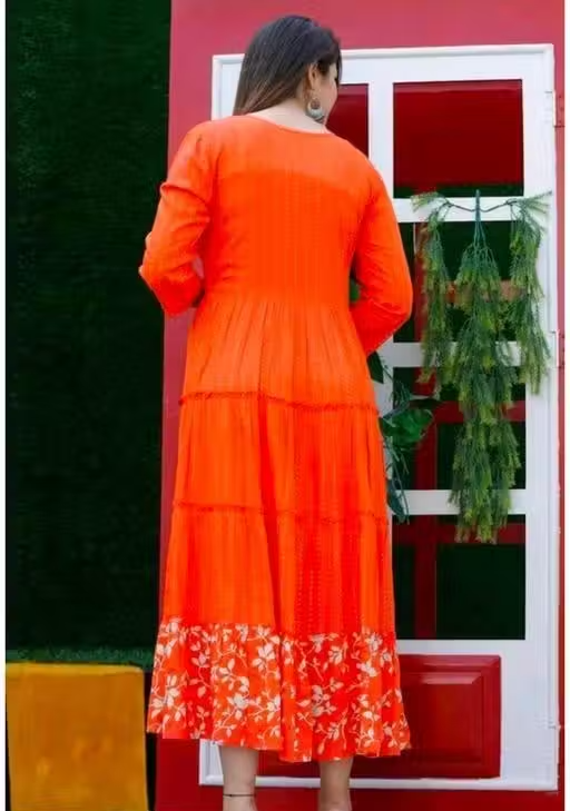 Women Anarkali Kurti with Embroidery n - Image 3