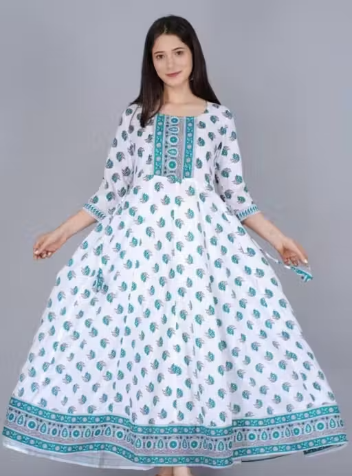 Maha saving offer Women White Gowns / kurti #gown for women #gown for women wedding party #gown for women party #gown dress women #gown #kurti for women #kurti pant set #short kurti for women #kurti set for women #kurta set for women #cotton kurta set #kurta for women #kurti