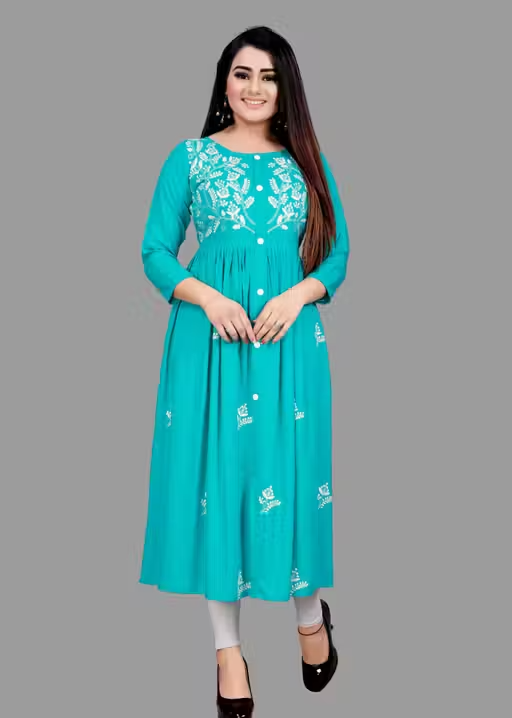 Kurti for women in rayon Embroiderd fabric| kurti and | MOST DEMAND KURTI| Embroiderd Kurti rayon Kurtis