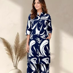 Printed Crepe Kurta Palazzos Fit/ for Women