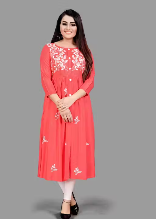 Kurti for women in rayon Embroiderd fabric| kurti and | MOST DEMAND KURTI| Embroiderd Kurti rayon Kurtis