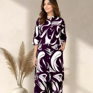 Printed Crepe Kurta Palazzos Fit/ for Women