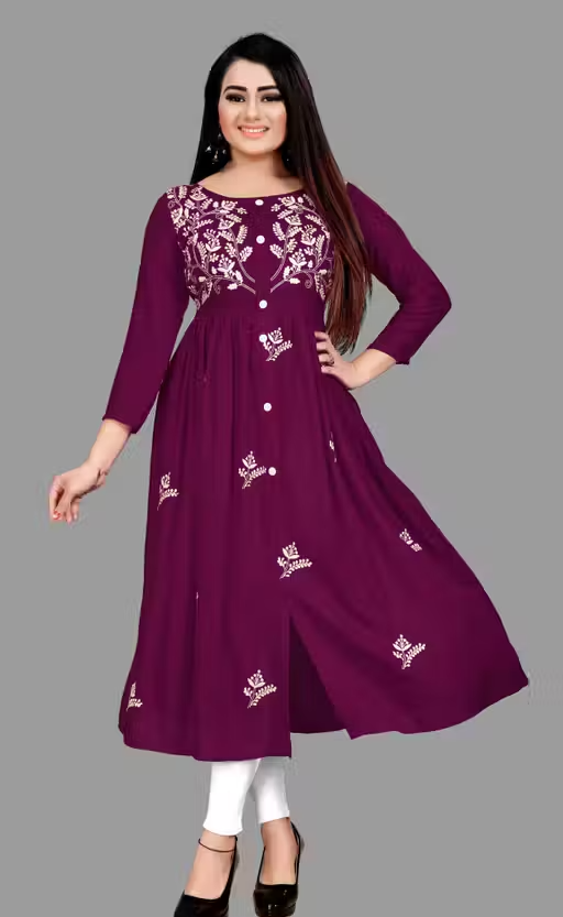 Kurti for women in rayon Embroiderd fabric| kurti and | MOST DEMAND KURTI| Embroiderd Kurti rayon Kurtis