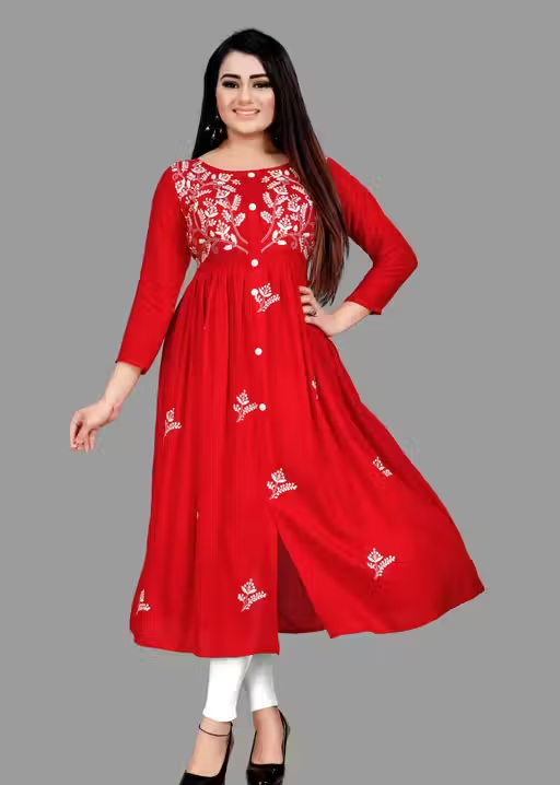 Kurti for women in rayon Embroiderd fabric| kurti and | MOST DEMAND KURTI| Embroiderd Kurti rayon Kurtis