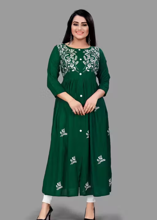Kurti for women in rayon Embroiderd fabric| kurti and | MOST DEMAND KURTI| Embroiderd Kurti rayon Kurtis