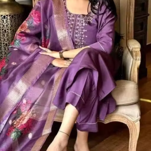 Embellished Rayon Kurta Pants Fit/ for Women