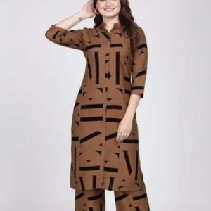 Printed Crepe Kurta Pants Fit/ for Women