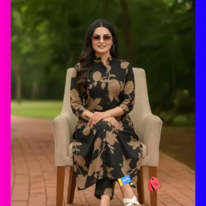 Printed Crepe Kurta Pants Fit/ for Women