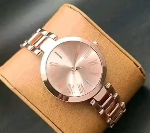 New Ethnic Solid Rose Gold Designer Metal Analog Watch for Women - Image 2