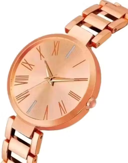 New Ethnic Solid Rose Gold Designer Metal Analog Watch for Women - Image 3
