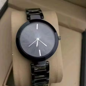 New Ethnic Solid Black Designer Metal Analog Watch for Women