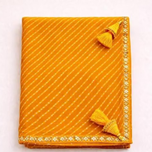 Lahriya Bandhani With Embroidery Lace