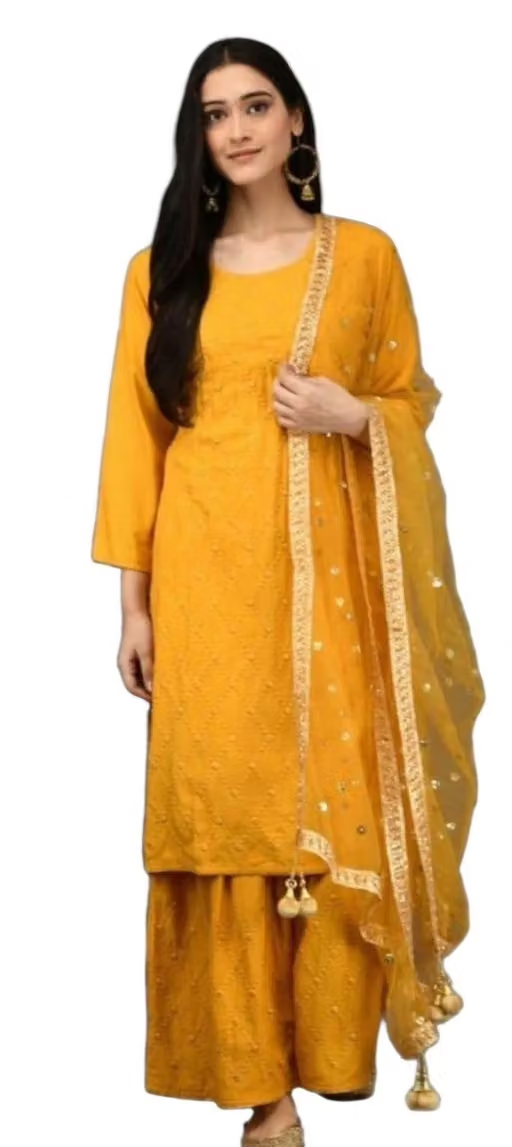 Embroidered Rayon Kurta Set for Women - Image 2