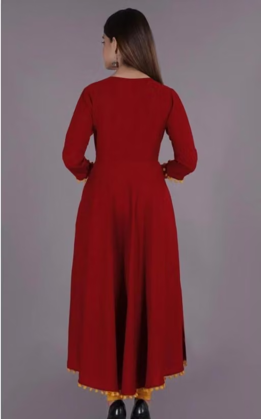 4 LATKAN Maroon Embroidered kurti woman,s - Image 2