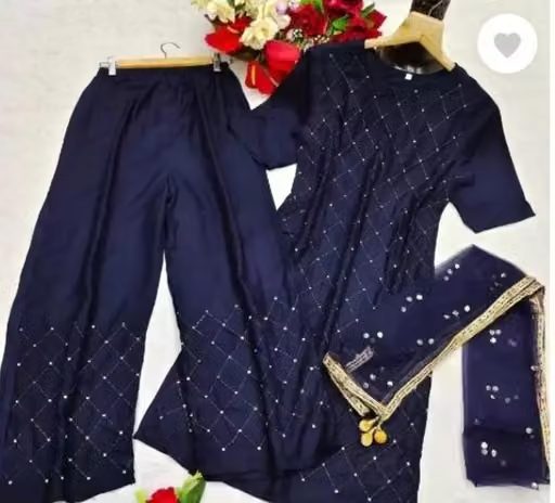Embroidered Rayon Kurta Set for Women - Image 4