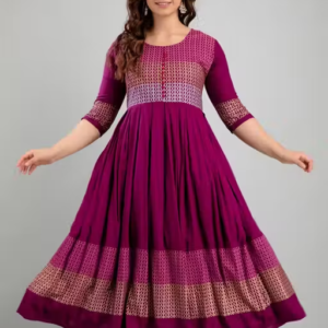 Women Rayon Printed Aaradhya Anarkali Kurtis