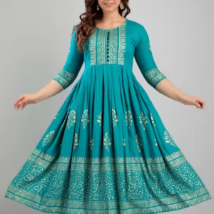 Women Rayon Printed Aaradhya Anarkali Kurtis