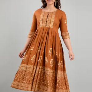 Women Rayon Printed Aaradhya Anarkali Kurtis