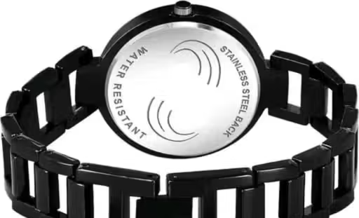 New Ethnic Solid Black Designer Metal Analog Watch for Women - Image 3