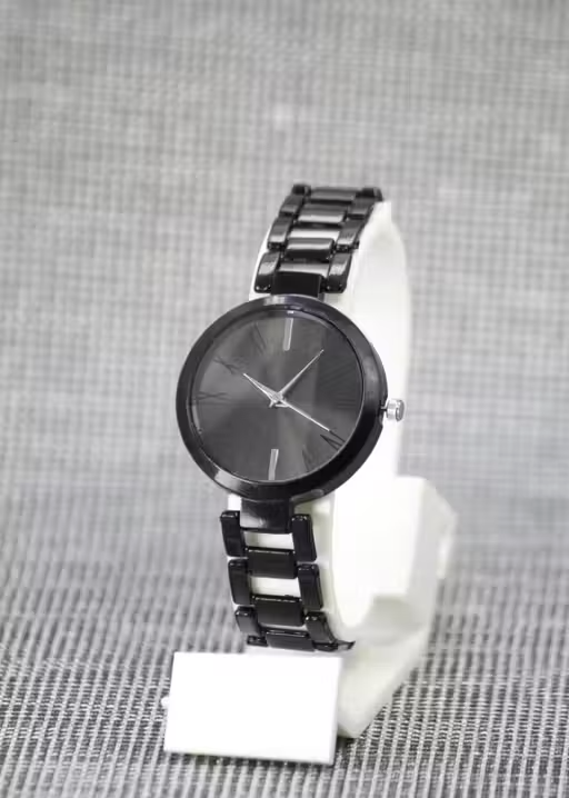 New Ethnic Solid Black Designer Metal Analog Watch for Women - Image 4