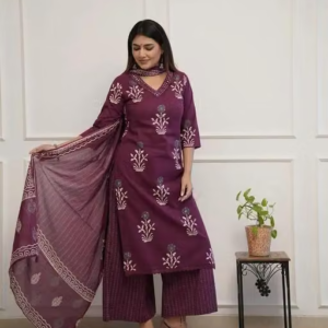 Printed Cotton Kurta Set for Women