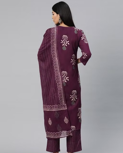 Printed Cotton Kurta Set for Women - Image 3