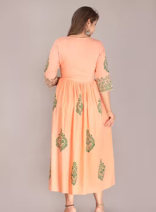 Trendy Rayon Kurti hand block Printed ethnic kurti kurtas for women - Image 2