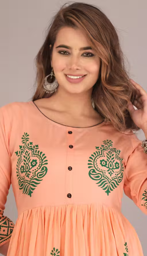 Trendy Rayon Kurti hand block Printed ethnic kurti kurtas for women - Image 3