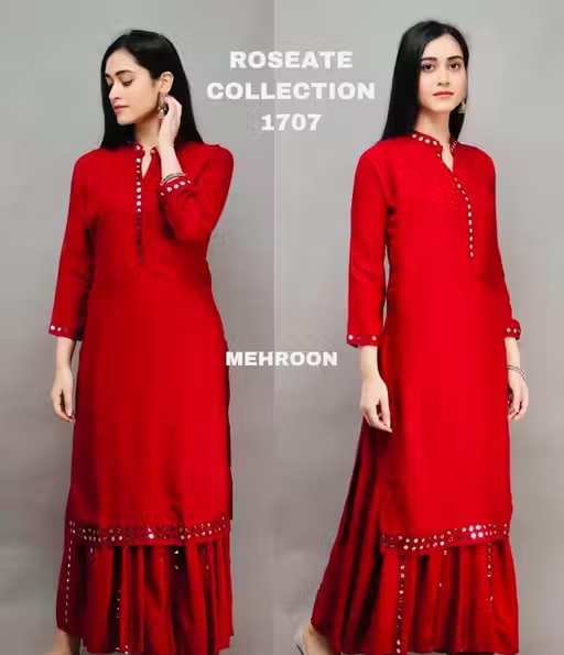Rayon Kurta Palazzos for Women