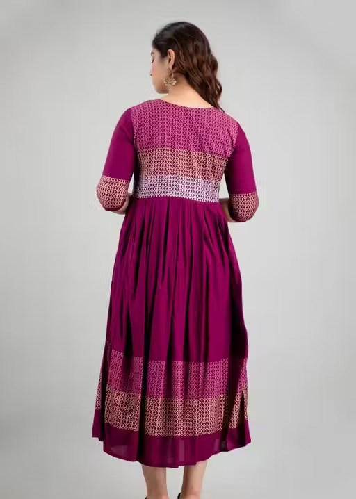 Women Rayon Printed Mayra Trendy Anarkali Kurtis