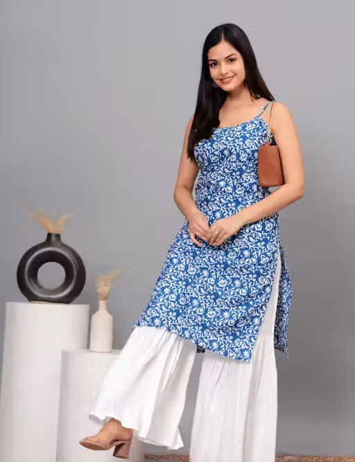 Rayon Kurta Palazzos for Women - Image 3