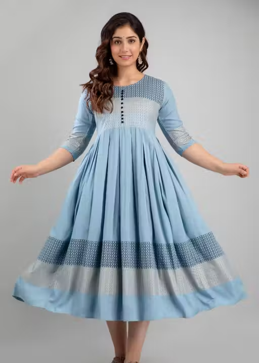 Women Rayon Printed Mayra Trendy Anarkali Kurtis