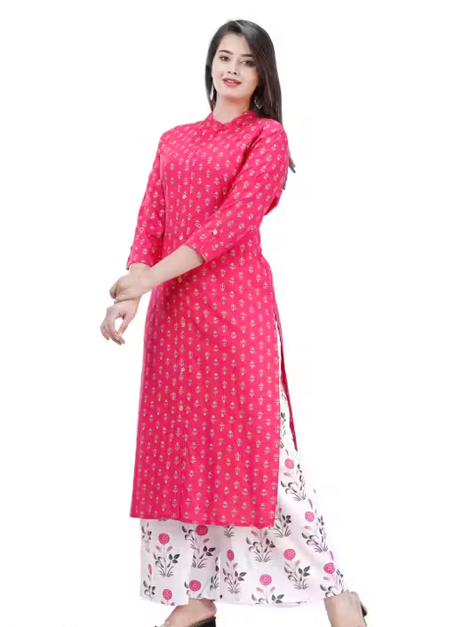 Rayon Kurta Palazzos for Women - Image 3
