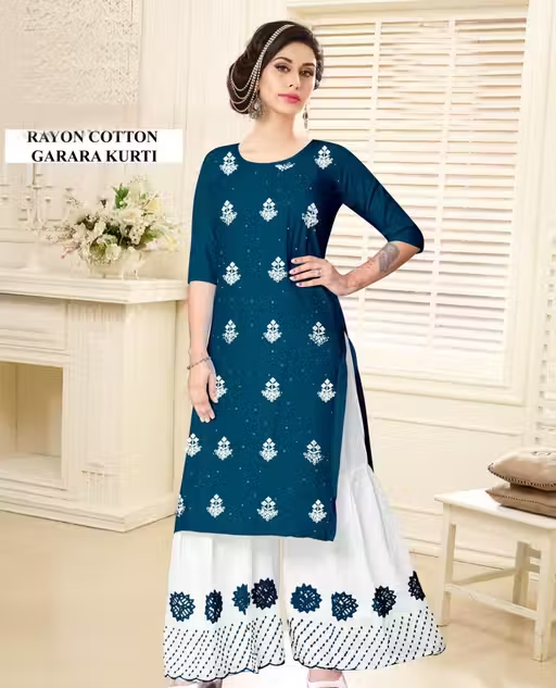 Rayon Kurta Palazzos for Women