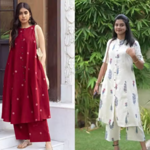 Printed Cotton Kurta Pants Fit/ for Women