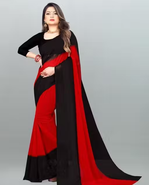 Anand Sarees - Dyed - Shaded- Georgette Saree with Blouse Piece