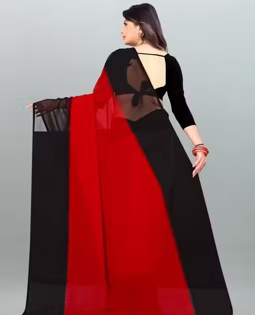 Anand Sarees - Dyed - Shaded- Georgette Saree with Blouse Piece - Image 2